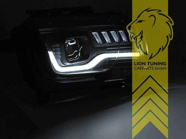 LTG Pair LED Halo DRL Headlights Chevrolet Camaro 5 09-13 Black EXPORT ONLY