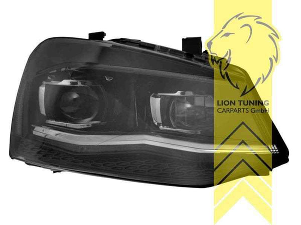 LTG Pair LED DRL Halo Lightbar Headlights VW Polo 6R 6C 09-17 Black LHD