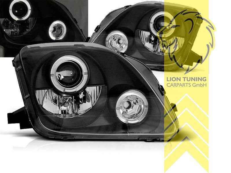 LTG LED Halo DRL Headlights Honda Prelude V BB 5 97-02 black EXPORT ONLY
