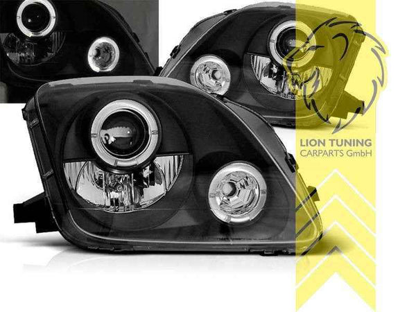 LTG LED Halo DRL Headlights Honda Prelude V BB 5 97-02 black EXPORT ONLY