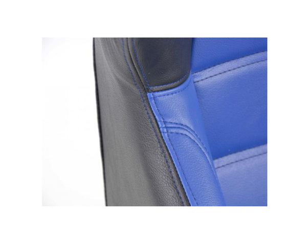 FK Pair Universal Reclining Big Side Bolster Bucket Seats Blue & Black +slides