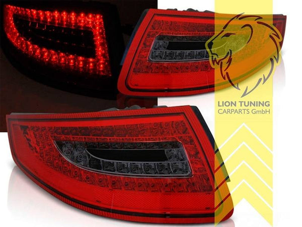 LTG Pair LED Lightbar Rear Lights Lamps Porsche 911 997 04-08 Red Black LHD