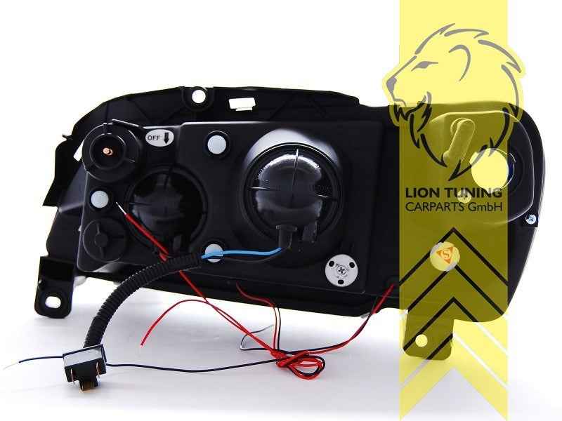 LTG Pair LED DRL Halo Ring Headlights Peugeot 106 1 II 2 96-04 black LHD