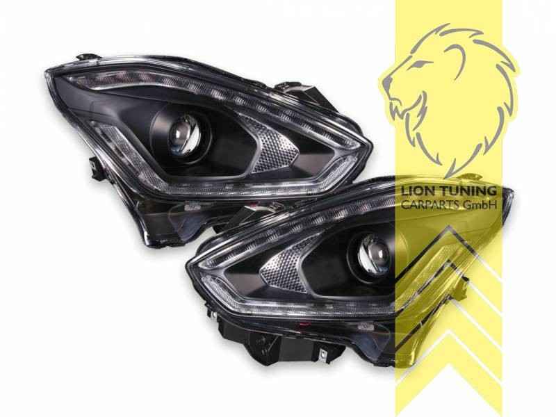LTG Pair LED DRL Dynamic Lightbar Headlights Suzuki Swift V AZ 17-23 Black LHD