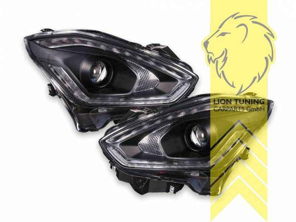 LTG Pair LED DRL Dynamic Lightbar Headlights Suzuki Swift V AZ 17-23 Black LHD