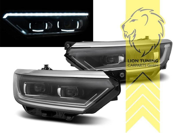 LT Pair Aftermarket LED DRL Lightbar Headlights VW Passat 3G B8 14-19 black LHD