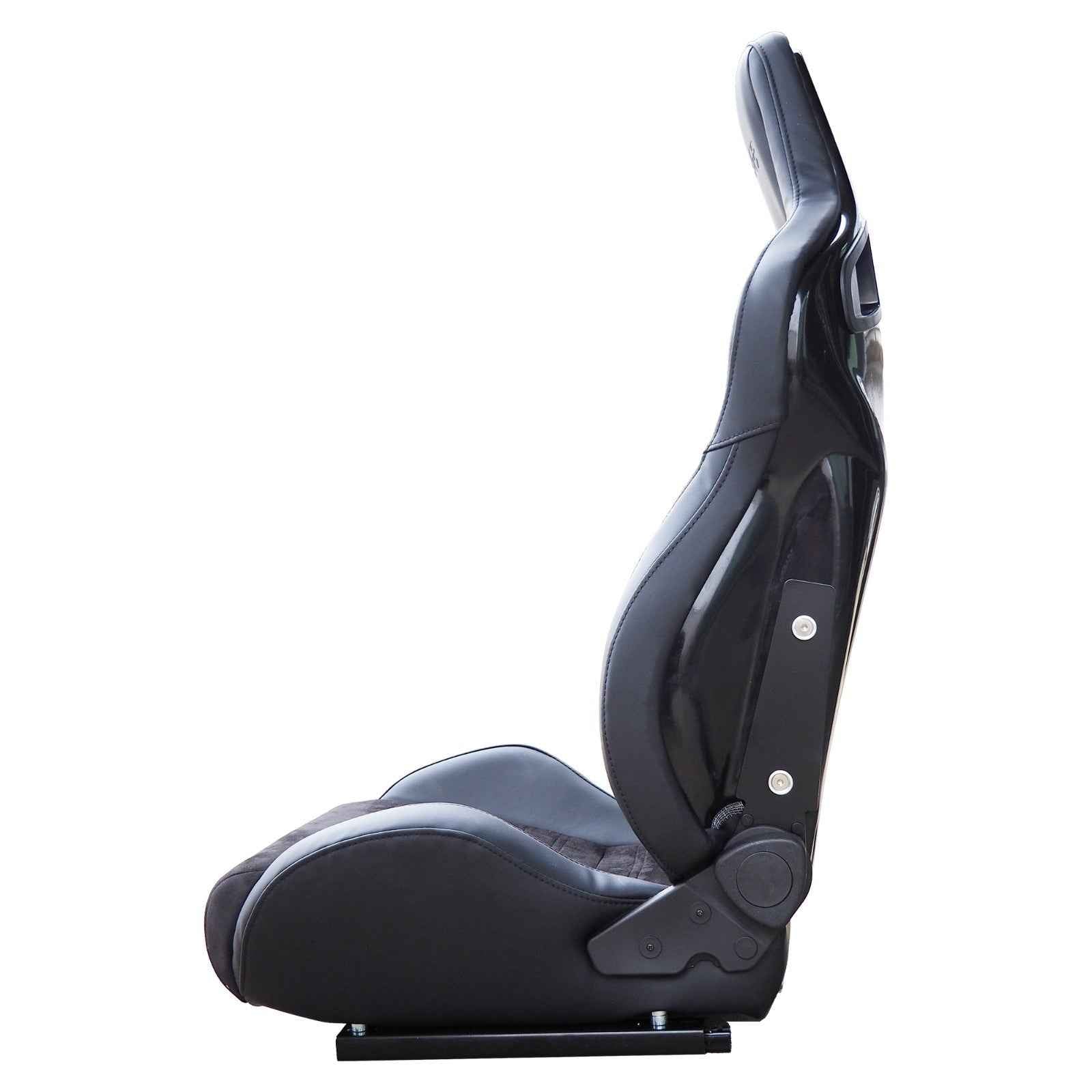 Simoni Universal Pair x2 Luxe Alcantara Leather Black Car Bucket Seats + slides