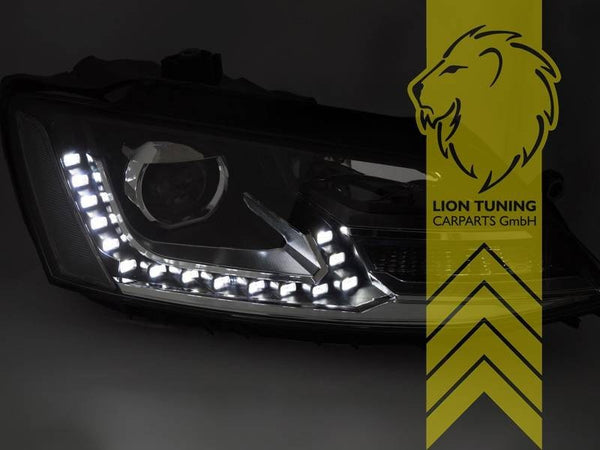 LTG Pair LED DRL Lightbar Headlights VW Jetta 6 162 11-18 black LHD EXPORT ONLY