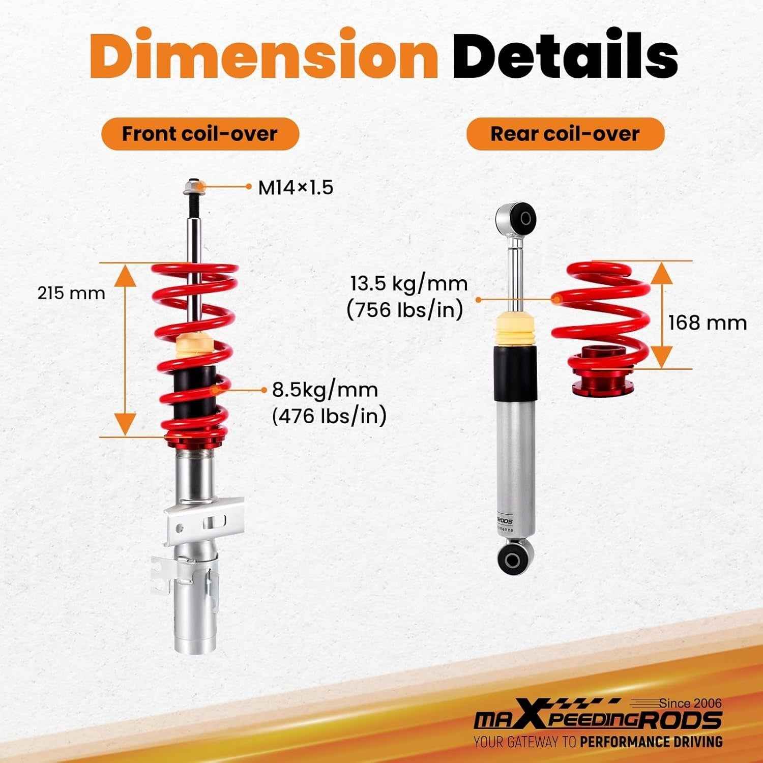 MXPR Coilovers Kit VW Transporter T5 T6 All Engines T26 T28 T30 03-18 Bus Van