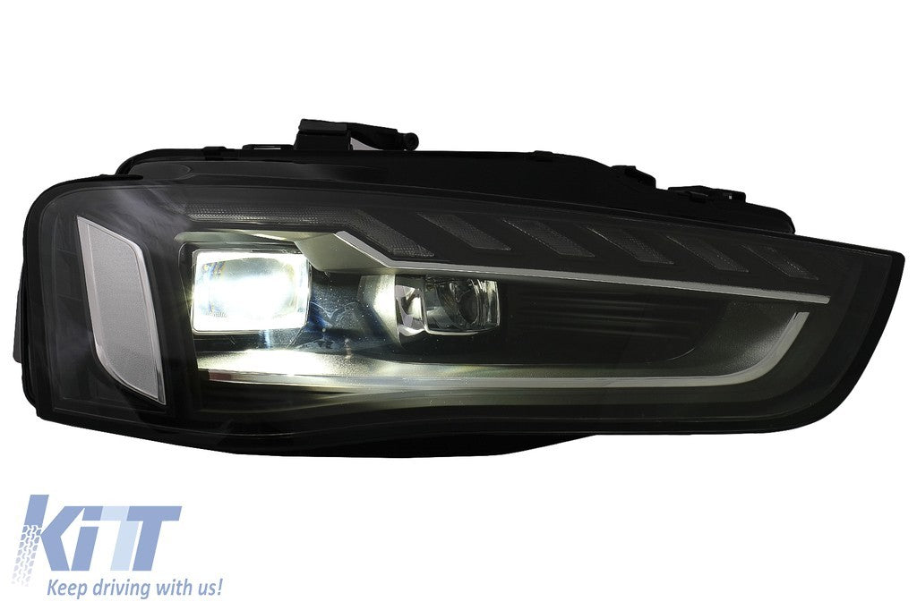 KT LUXE Pair Full LED DRL Seq Dyna Headlights Audi A4 B8.5 Facelift 12-15 LHD