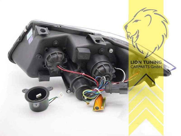 LT Pair LED DRL Lightbar Headlights BMW E90 Sedan E91 Touring 05-08 Black LHD