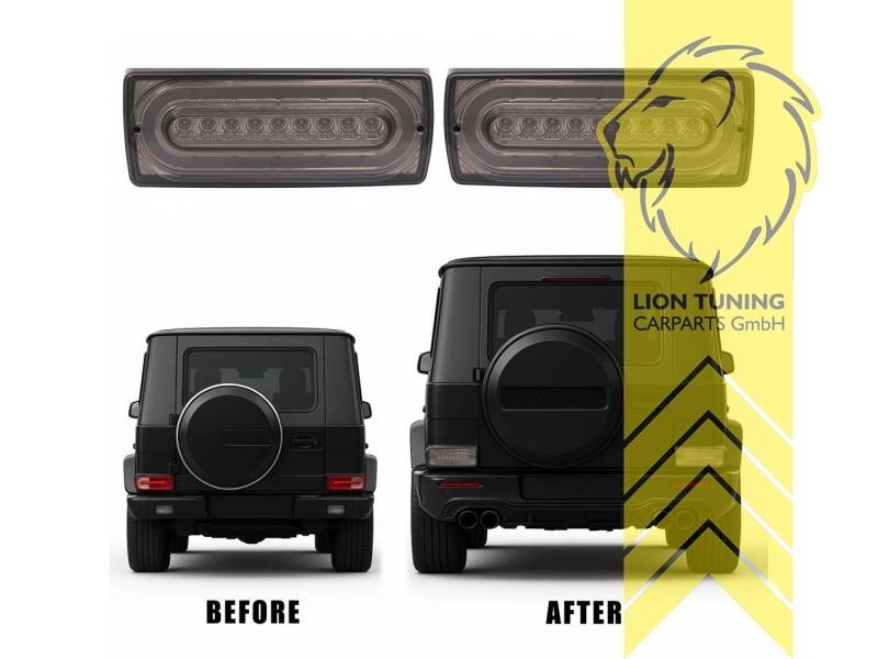 LTG LED Dynam Rear Lights Tail Lamps Mercedes W461 W463 89-12 G-Class black LHD