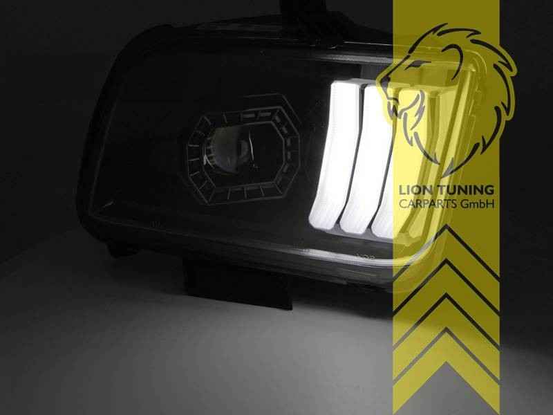LTG Pair LED Halo DRL Headlights Ford Mustang V Gen 1 04-09 Black EXPORT ONLY