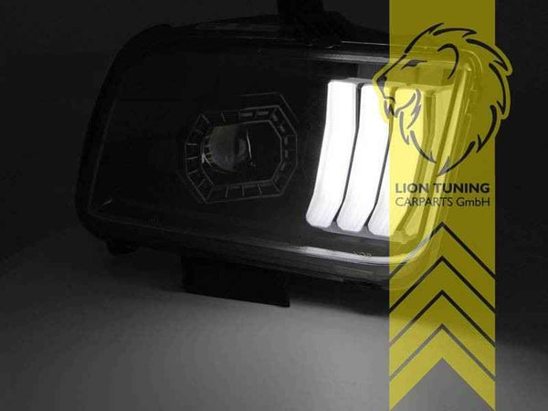 LTG Pair LED Halo DRL Headlights Ford Mustang V Gen 1 04-09 Black EXPORT ONLY