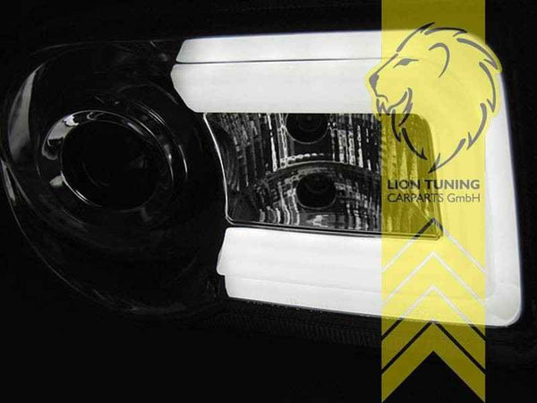 LTG Pair LED Halo DRL Headlights Chrysler 300C Sedan LX 04+ Black EXPORT ONLY