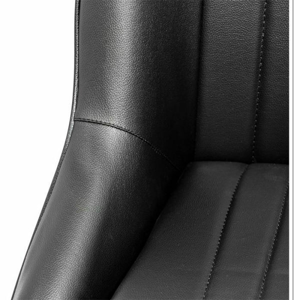 UK STOCK - Auto-Style x1 Individual Classic Car Retro Kit Sports Fixed Back Bucket Seat Black PVC / Synthetic Leather inc slide runners