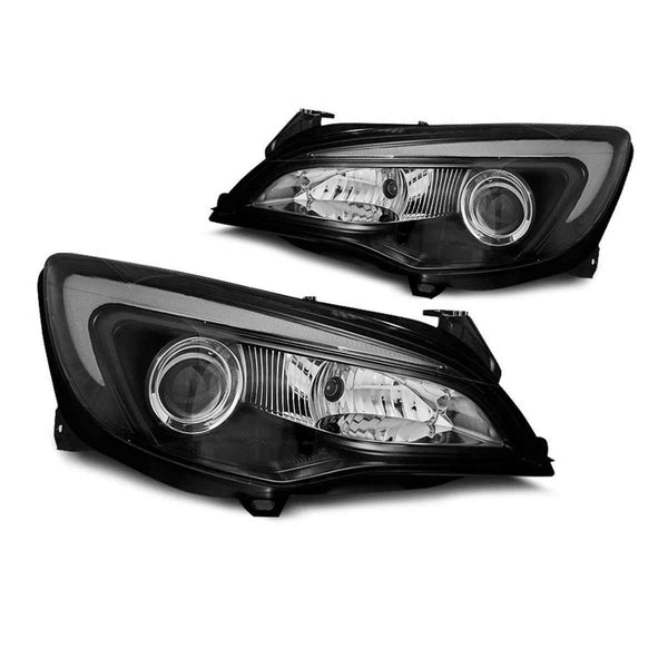 AMCP Pair LED DRL Lightbar Headlights OPEL ASTRA J 10-15 Black LHD