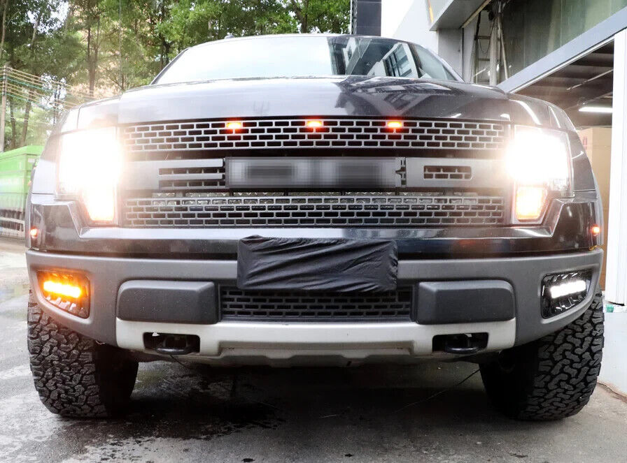 White Amber 10-14 Ford Raptor Sequential Switchback LED DRL Fog Light & Indi Kit