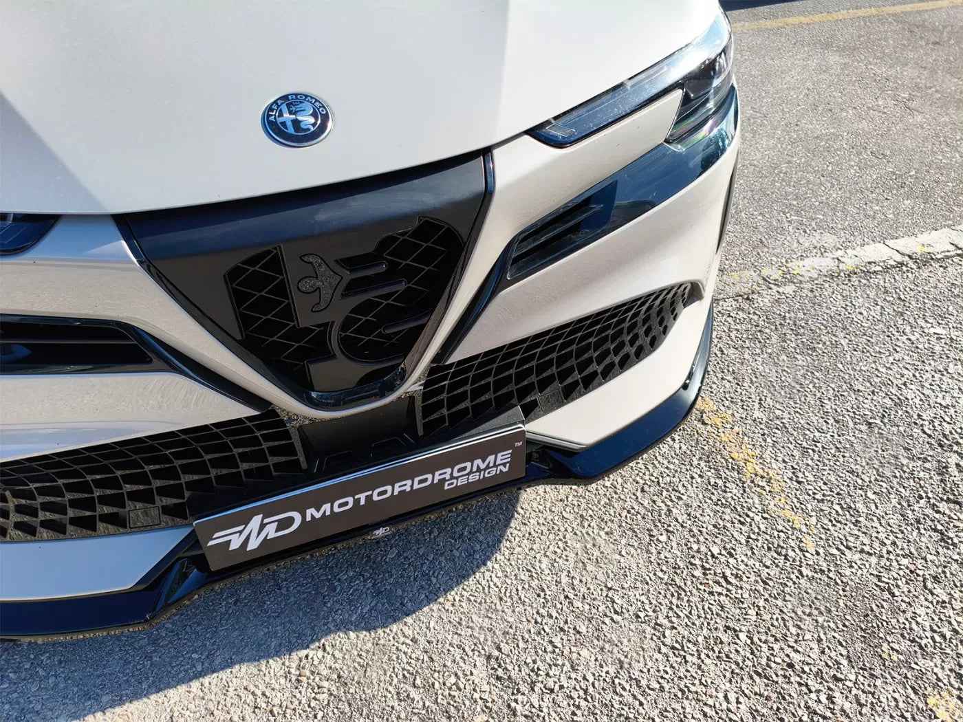 Motordrome Front Bumper Splitter Spoiler Alfa Romeo Junior 24+ Glossy Black
