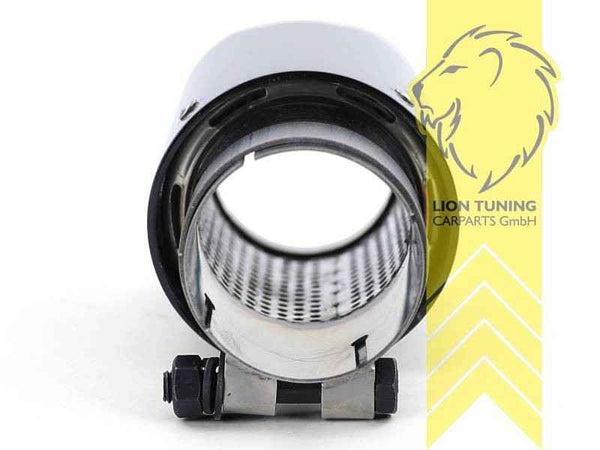 LT 4x Universal Stainless Carbon Exhaust Tailpipe Trim 93mm Silencer Finish Tips