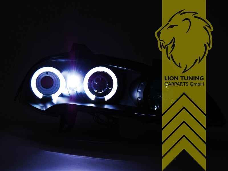 LTG Pair LED DRL Halo Ring Headlights Opel Tigra A Type 95 94-00 black LHD