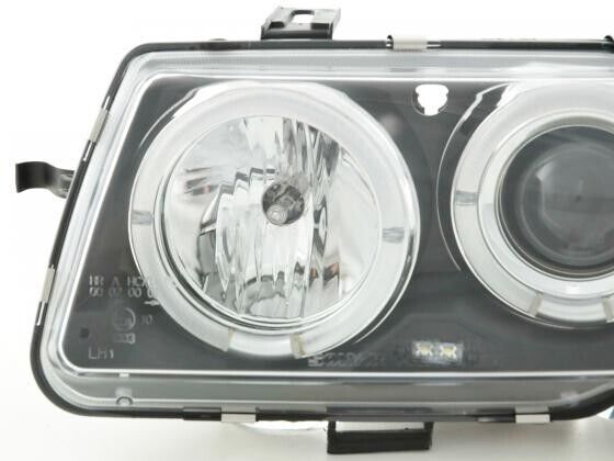 FK Pair LED DRL Halo Ring Headlights Opel Vauxhall Astra F 91-94 black LHD