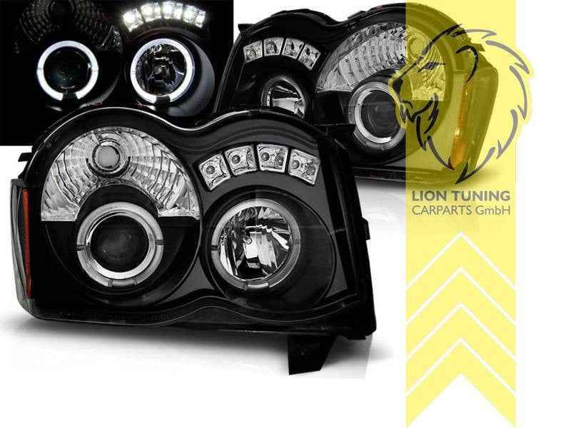 LTG LED Halo DRL Headlights Chrysler Jeep Grand Cherokee 3 WH WK EXPORT ONLY