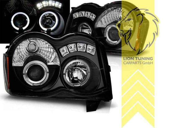 LTG LED Halo DRL Headlights Chrysler Jeep Grand Cherokee 3 WH WK EXPORT ONLY