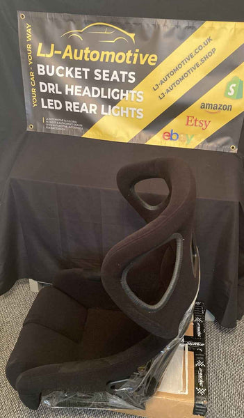 AST BS6 x1 Universal Bucket Seat Black Fixed Back +slides Car & Racing Simulator