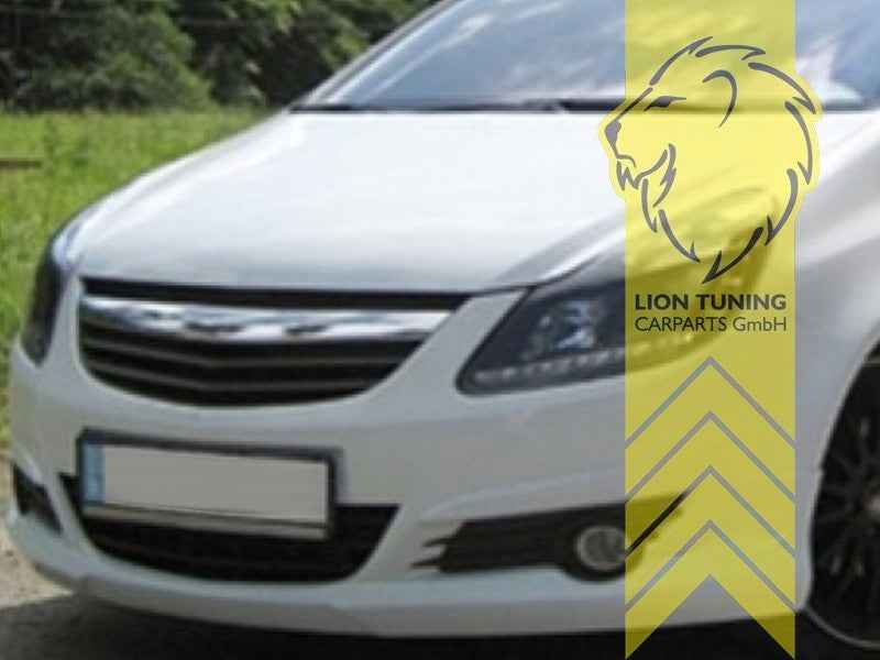 LTG Pair LED DRL Dynamic Lightbar Headlights Opel Corsa D 06-10 Black LHD