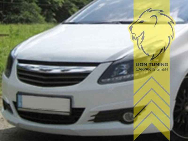 LTG Pair LED DRL Dynamic Lightbar Headlights Opel Corsa D 06-10 Black LHD