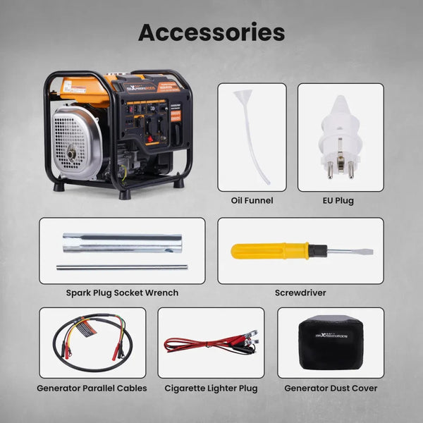 MXPR Portable Inverter Generator U Lightweight Silent Suitcase 4 Stroke Engine