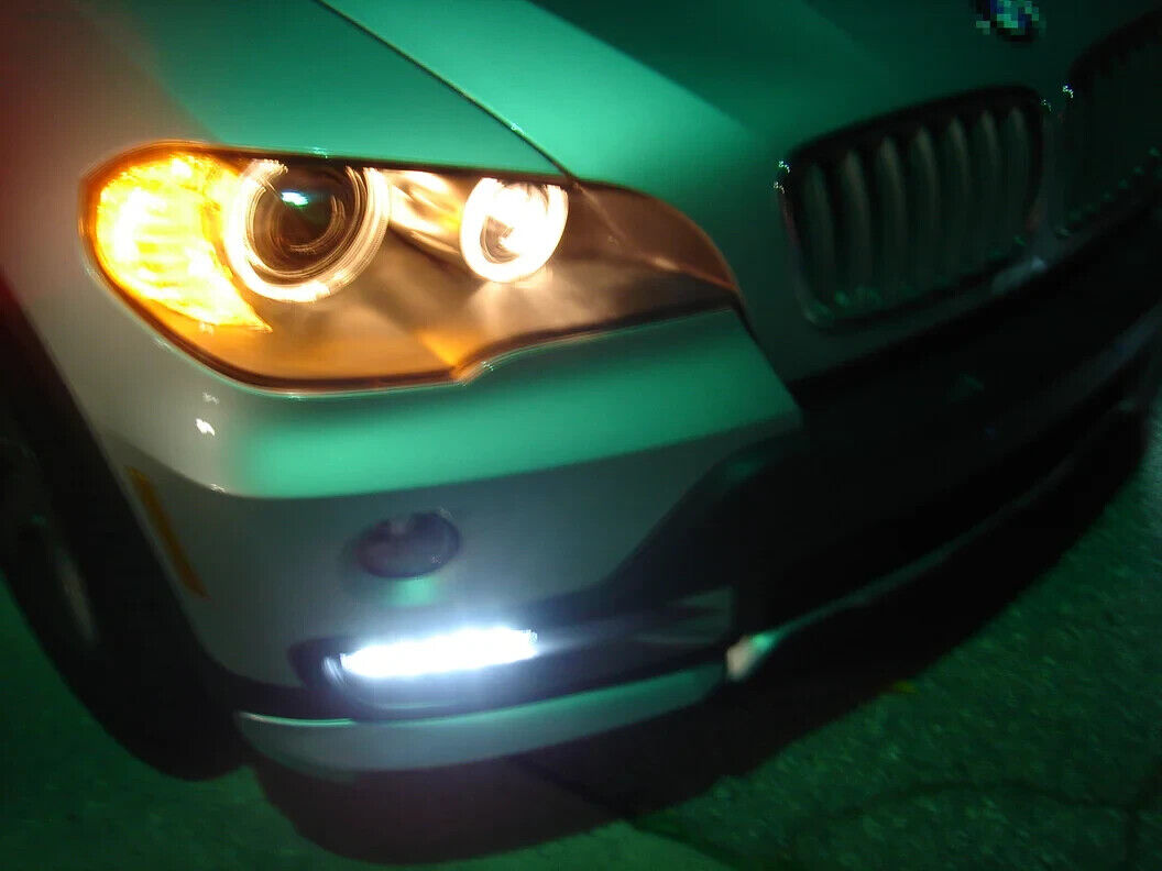 Xenon White 07-10 BMW X5 E70 Pre LCI 18W LED DRL Front Bumper Lights Marker Kit
