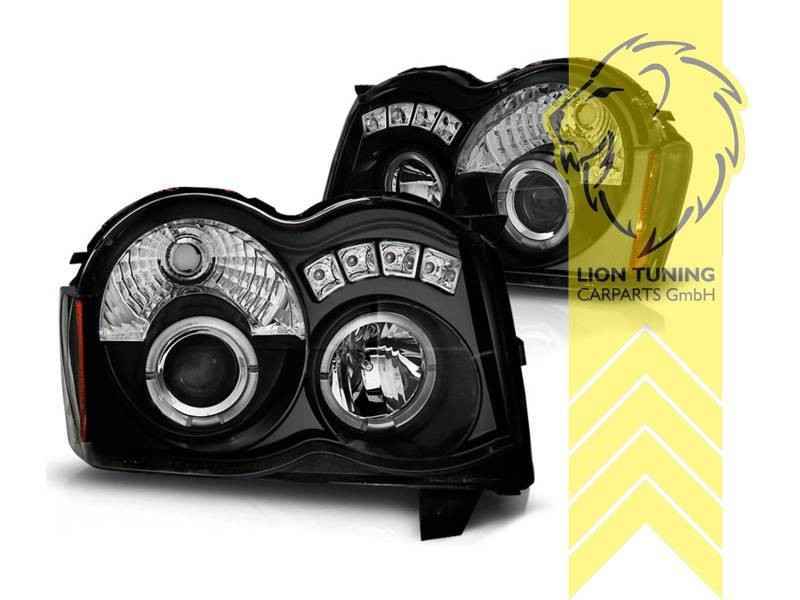 LTG LED Halo DRL Headlights Chrysler Jeep Grand Cherokee 3 WH WK EXPORT ONLY