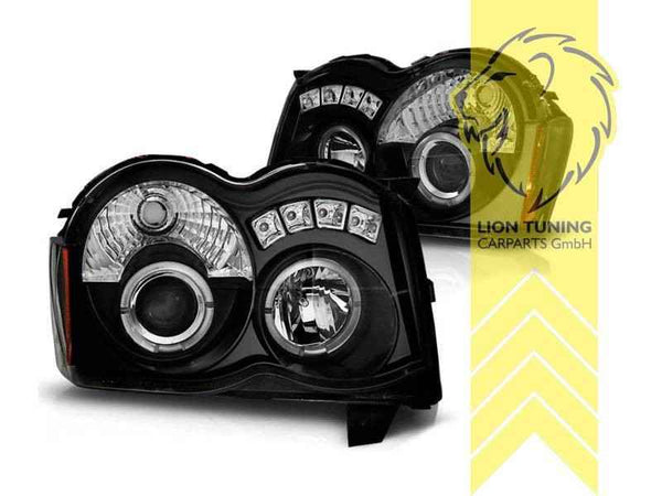 LTG LED Halo DRL Headlights Chrysler Jeep Grand Cherokee 3 WH WK EXPORT ONLY