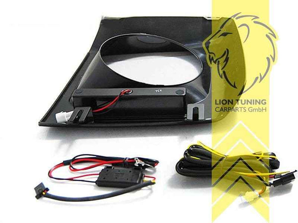 LTG Pair LED DRL Headlights Surrounds Mercedes W461 W463 89-12 glossy black