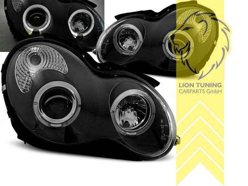 LTG Pair LED DRL Halo Headlights Mercedes C Class W203 S203 00+ LHD EXPORT ONLY