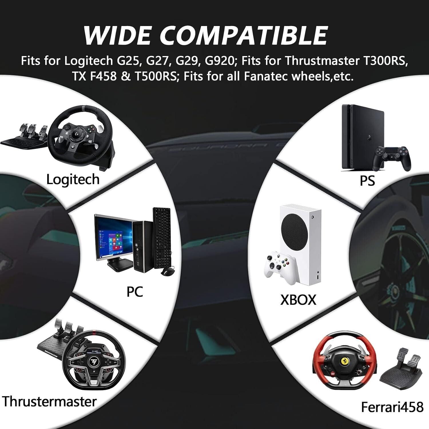 Driving Game Sim Racing Frame Rig - Add Seat Screen Wheel Pedals Xbox PS PC F1