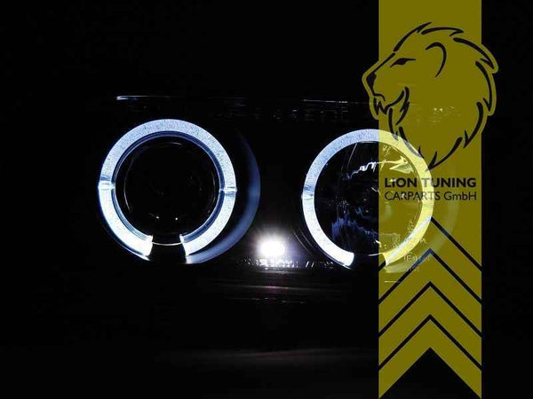 LTG Pair LED DRL Halo Ring Headlights VW Vento 1H2 91-98 Chrome LHD