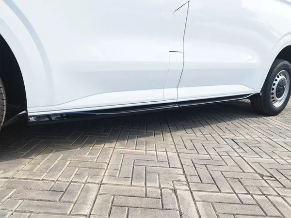 Motordrome Side Skirts Extensions Ford Transit Custom Mk2 L1 VW T7 Gloss Black