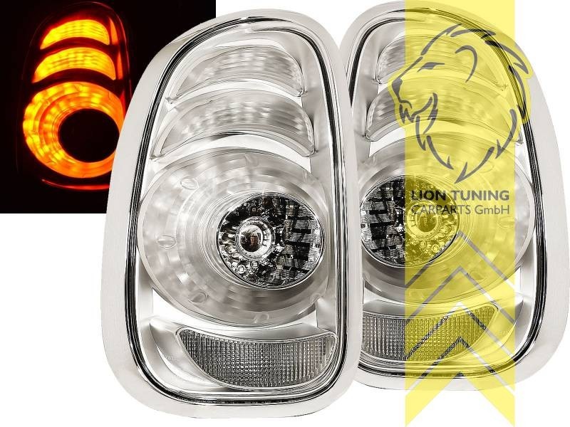 LT Pair LED Lightbar Rear Lights Tail Mini Countryman R60 White Clear Chrome
