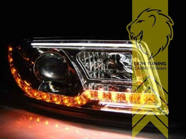 LTG Pair LED DRL Lightbar Headlights Audi A4 B6 8E Sedan Avant 00-04 black LHD
