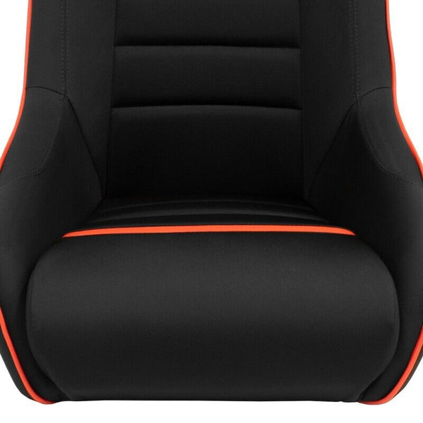 AS x1 Univ Classic RS Black Red Car Kit Fixed Back Bucket Seat + slides