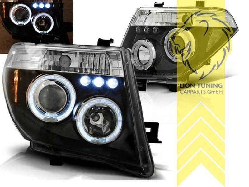 LTG LED Halo Headlights Mitsubishi Pajero 3 V6W V60 V7W 00-07 Black EXPORT ONLY