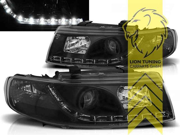 LTG Pair LED DRL Halo Ring Headlights Seat Leon 1M Toledo 1M 98-06 black LHD