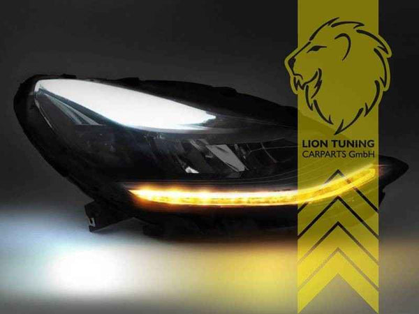 LTG Pair LED Halo DRL Headlights for Tesla Model 3 5YJ3 18-23 Black EXPORT ONLY