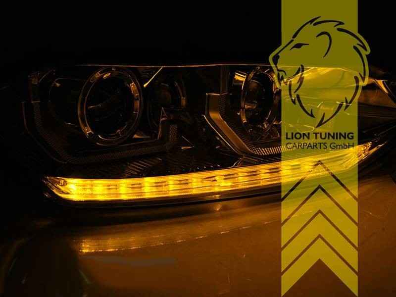 LTG Pair LED DRL Dynamic Lightbar Headlights VW Polo 2G AW 17-21 Chrome LHD
