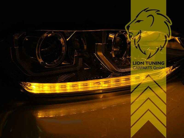 LTG Pair LED DRL Dynamic Lightbar Headlights VW Polo 2G AW 17-21 Chrome LHD
