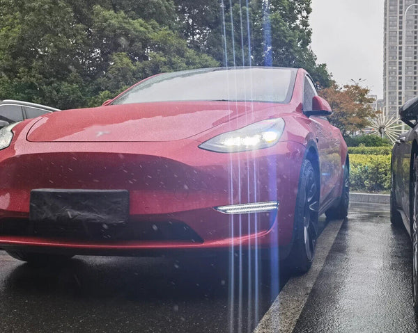 17+ Tesla Model 3 & Y SEQUENTIAL LED DRL Front Bumper Indicator Light Marker Kit