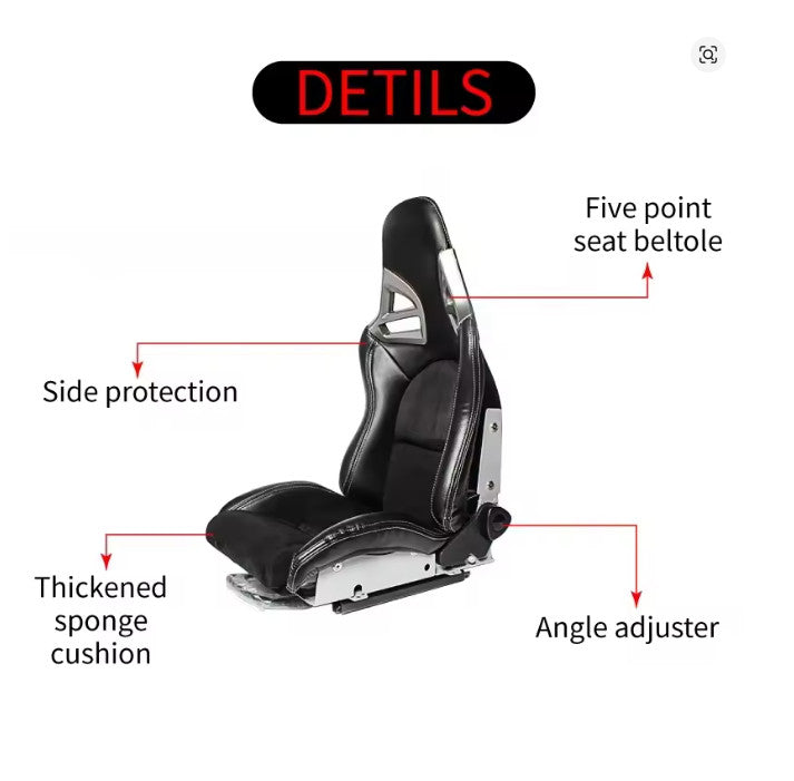 OLO Pair x2 Universal Bucket Seats Porsche 997 911 GT3 GT4 Cayman Boxster Black